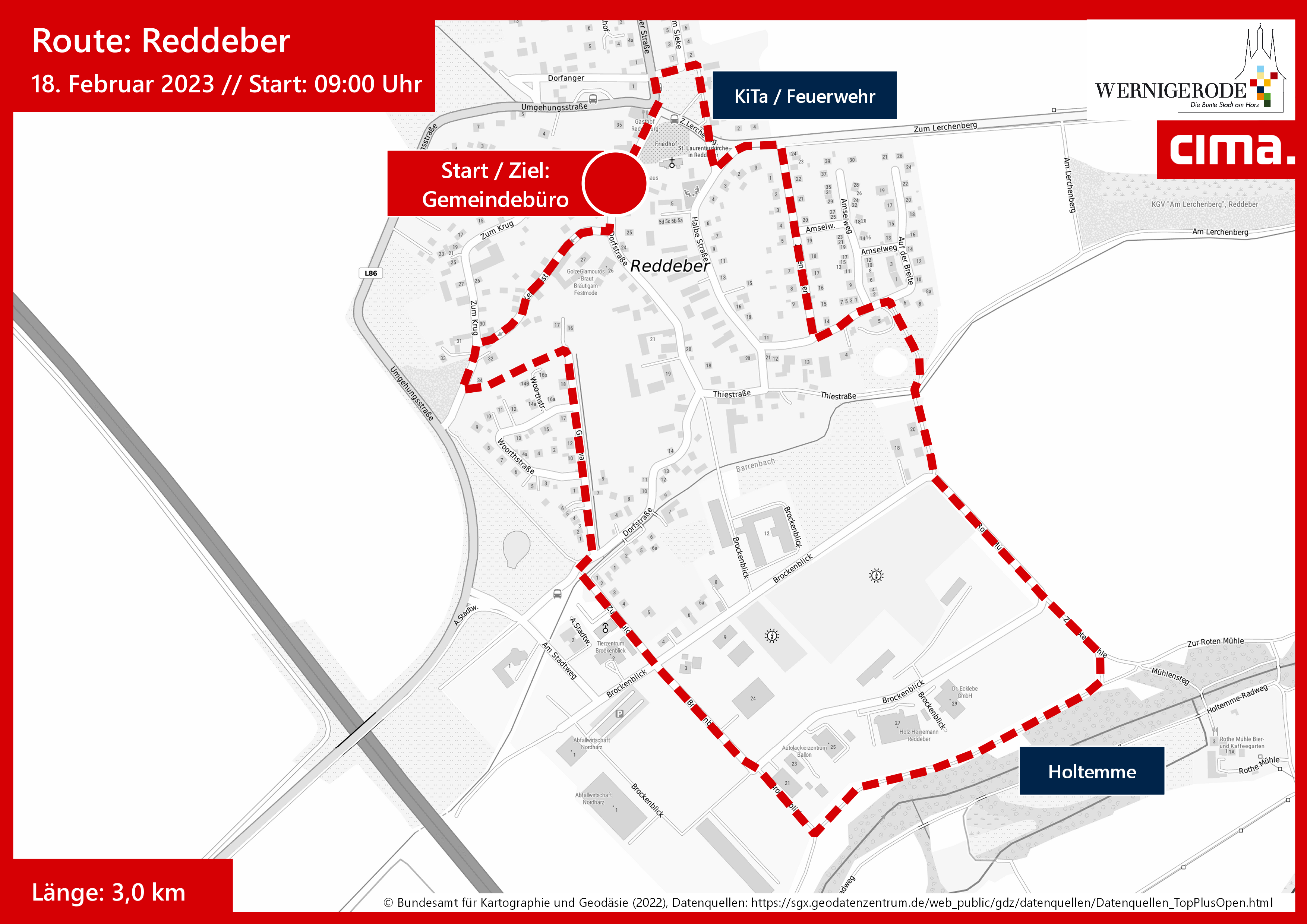 Karte Rundgang Reddeber